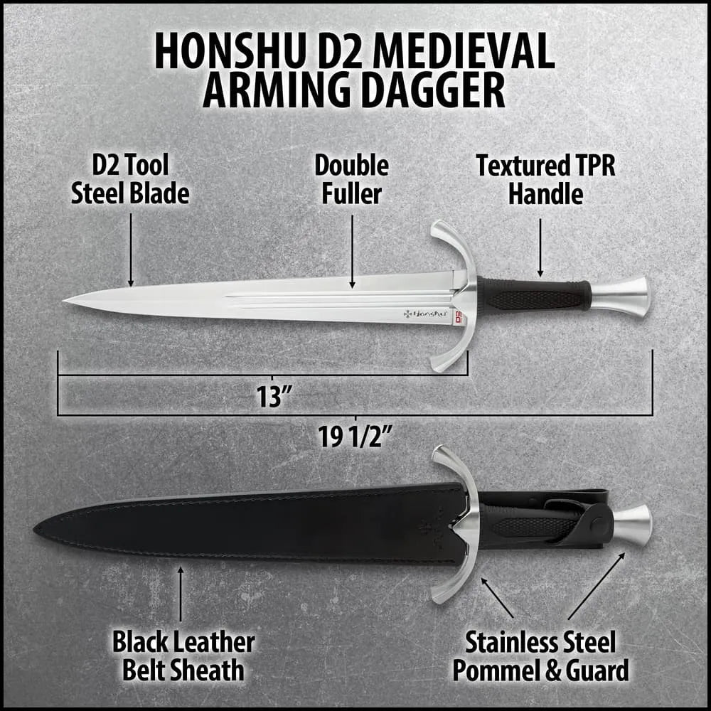 Honshu D2 Steel Medieval Arming Dagger