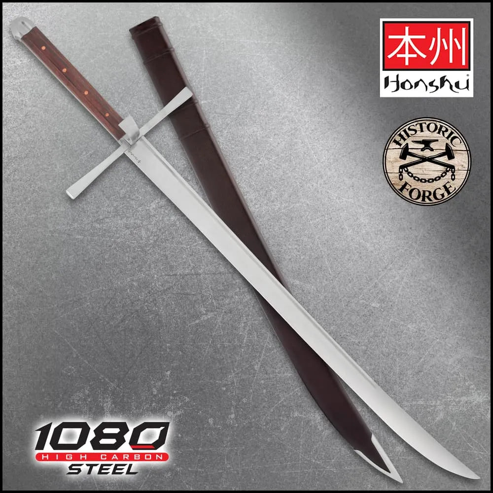 Honshu Historic Forge Kreigsmesser Sword - 32 3/8” 1080 high carbon steel blade