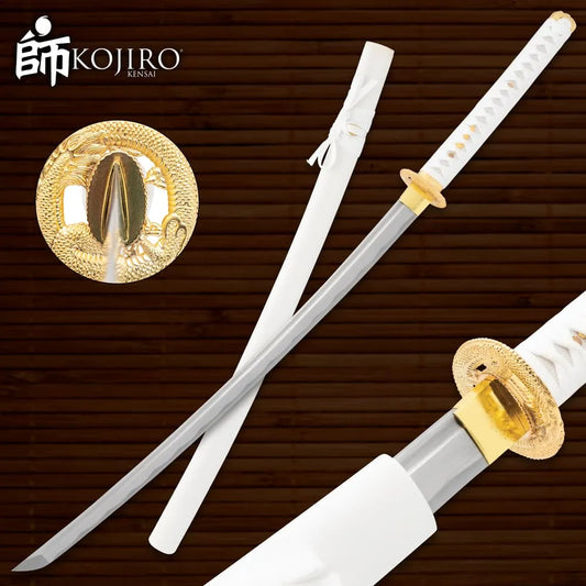 Kojiro Emperor’s Oath Katana | White Scabbard included