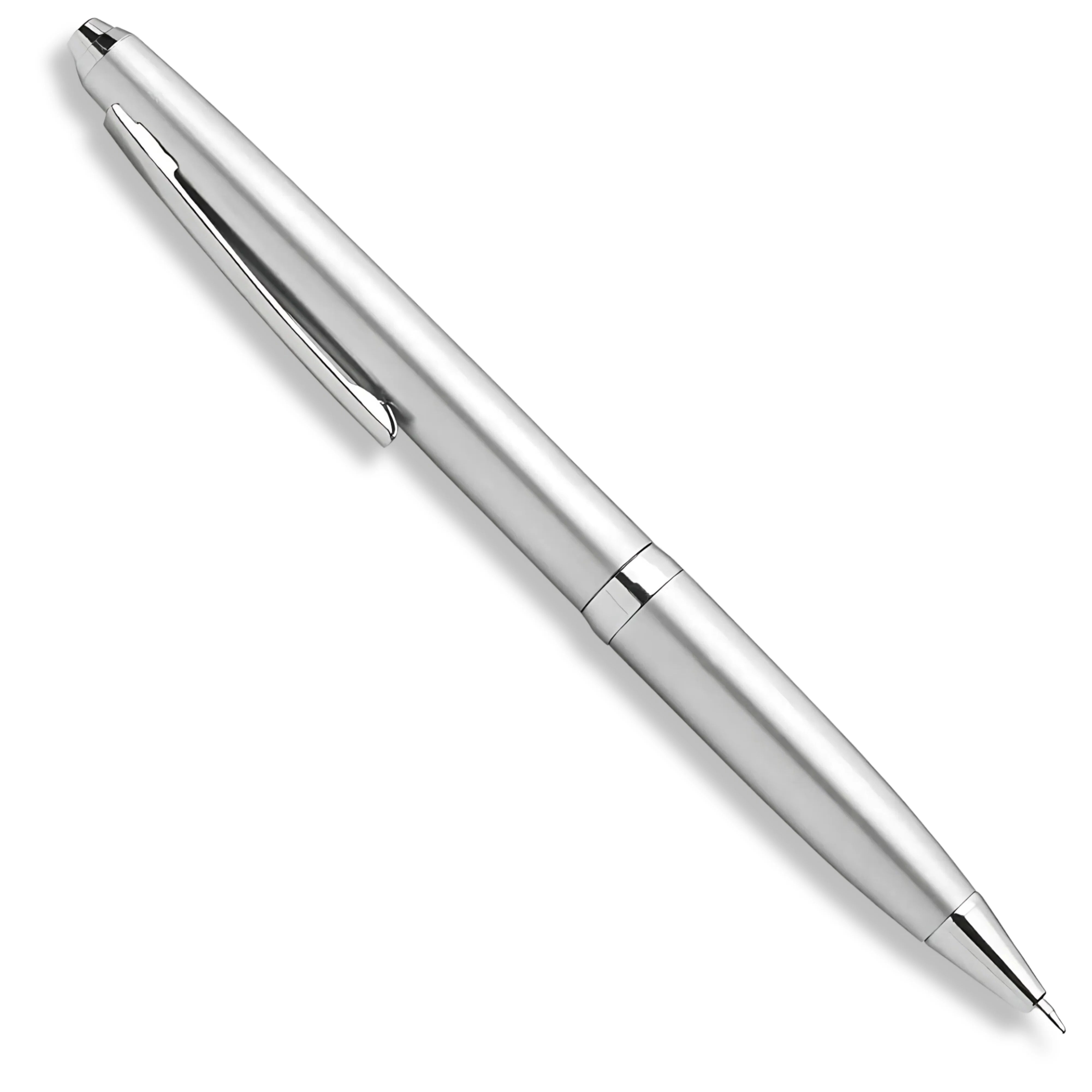 Premium Silver Serrated Ink Pen Hidden Knife with concealed blade.