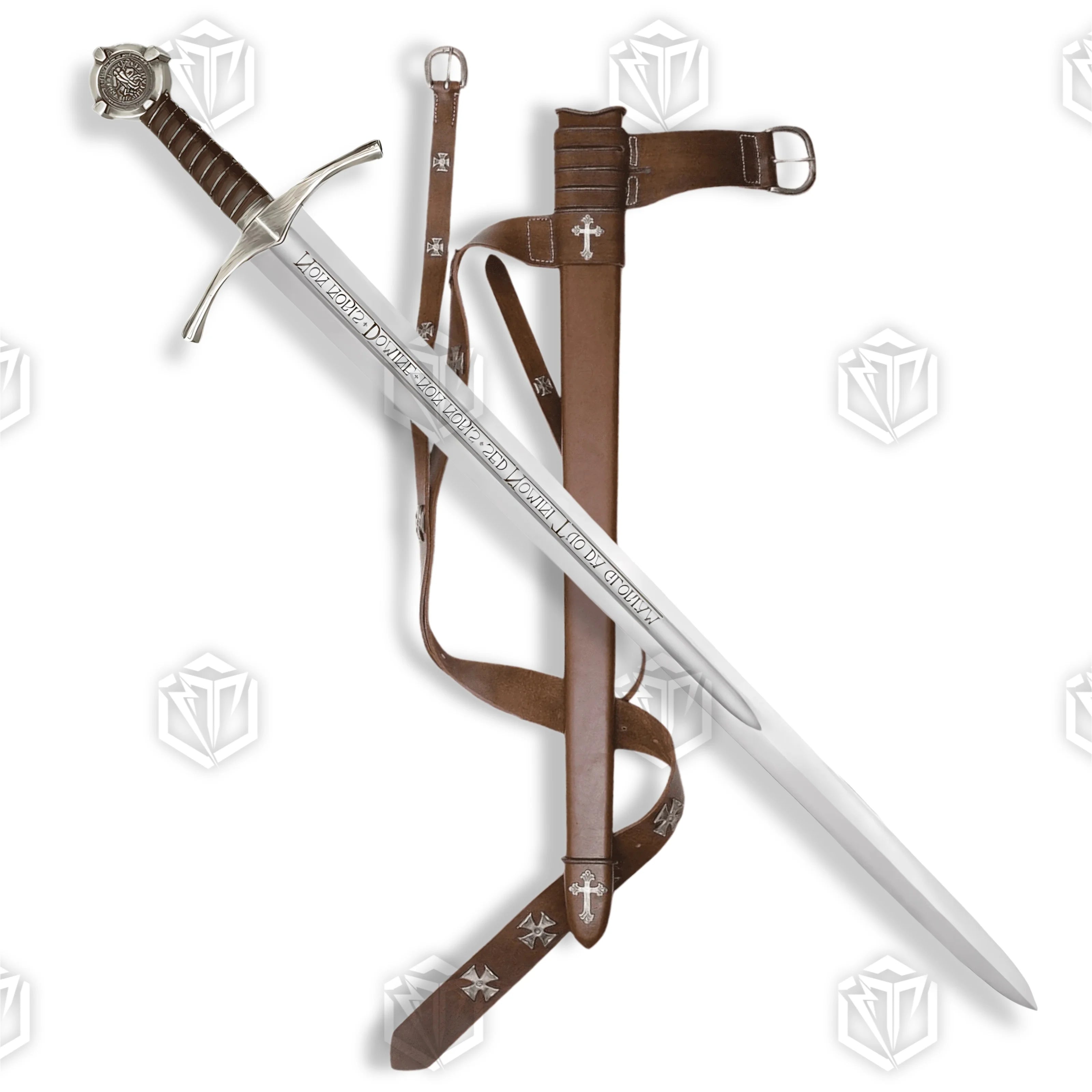 Premium Accolade Knights Templar Grand Master Sword Replica with high-carbon steel blade.