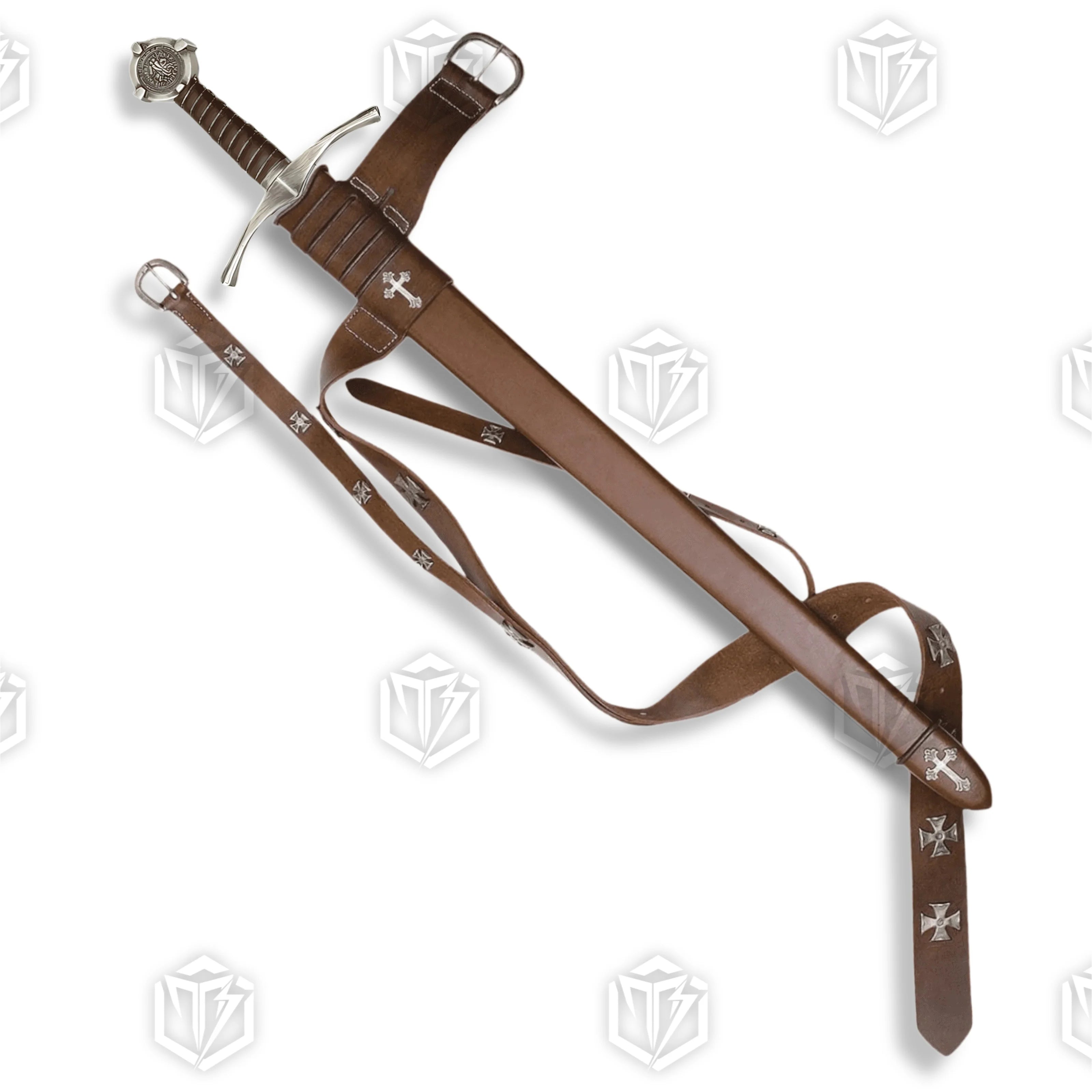 Premium Accolade Knights Templar Grand Master Sword Replica with high-carbon steel blade.