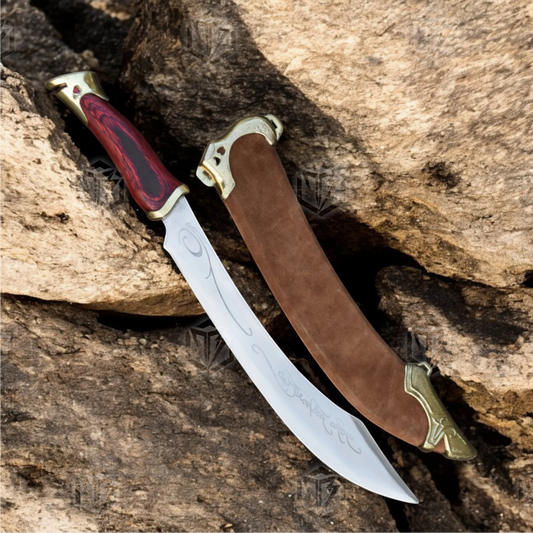Premium Aragorn’s Elven Strider Knife Replica LOTR with Mahogany Stand