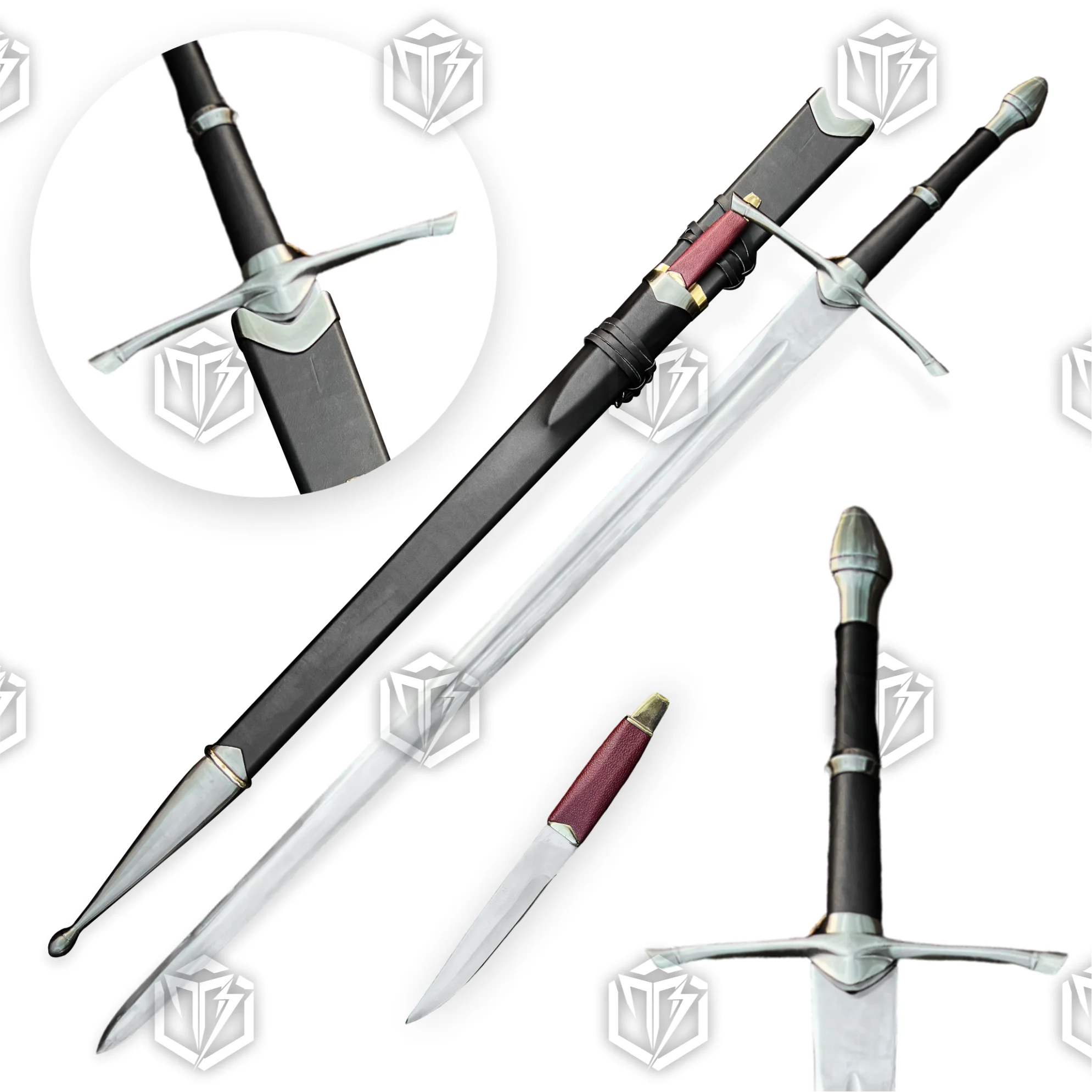 Premium Aragorn’s Strider Legacy Sword Replica LOTR with Oak Stand