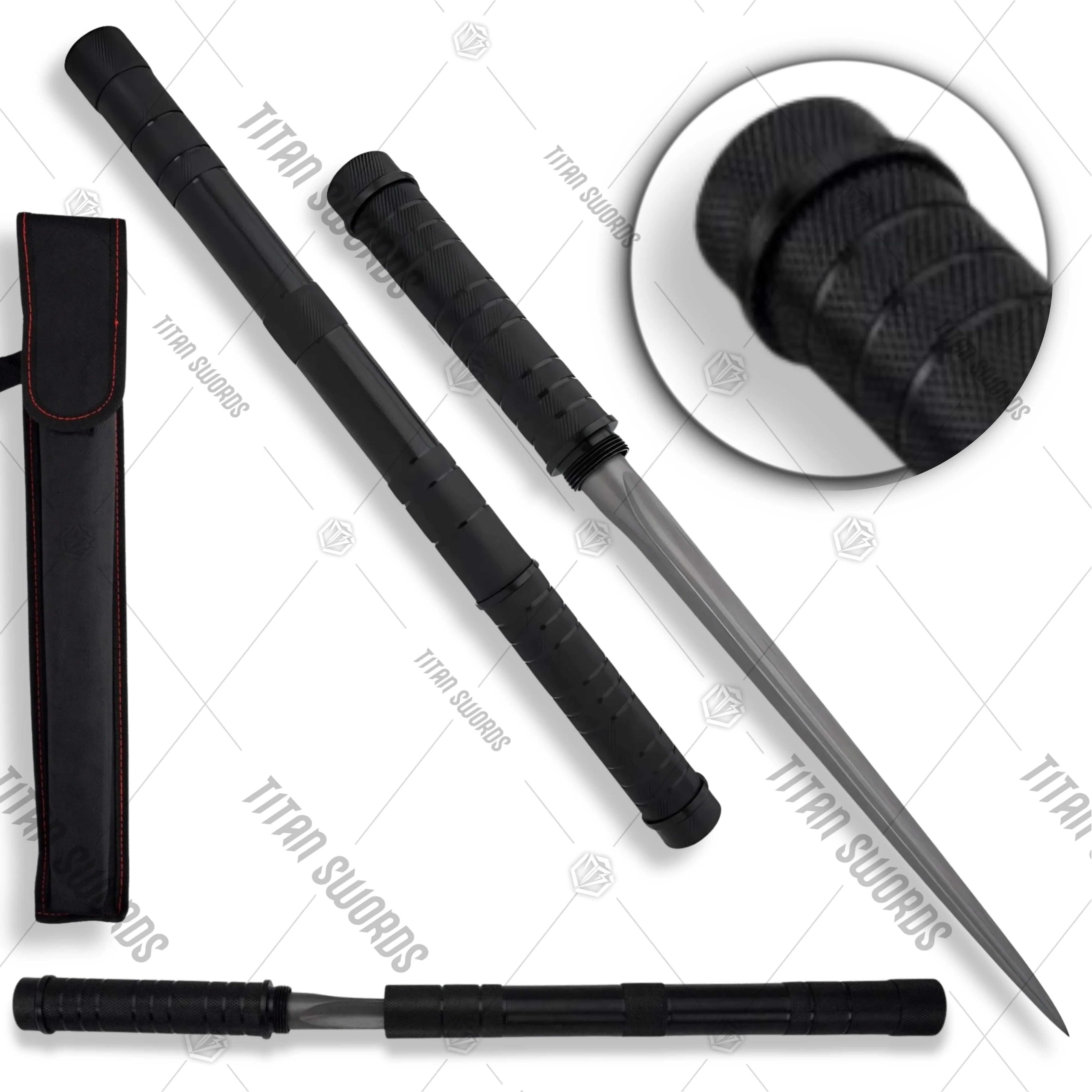 Premium B.M.F. Black Tri-Edged Baton Dagger Black Oxide Finish with stainless steel.