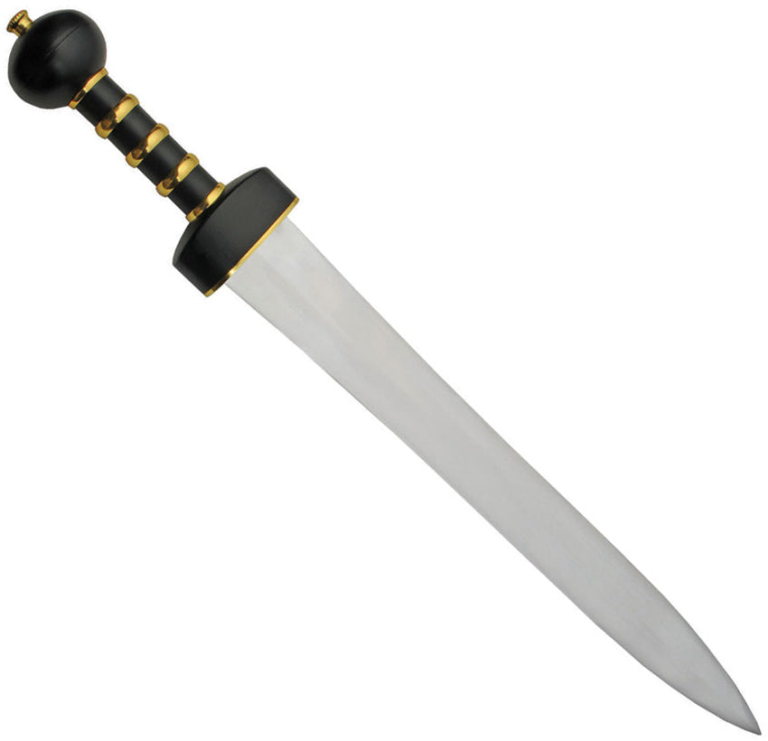 Roman Gladius Battle Tested Sword – authentic Pompeii gladius sword with 20 1/2" sharpened blade, full tang steel handle & black leather scabbard | Roman short sword for reenactment and collectors