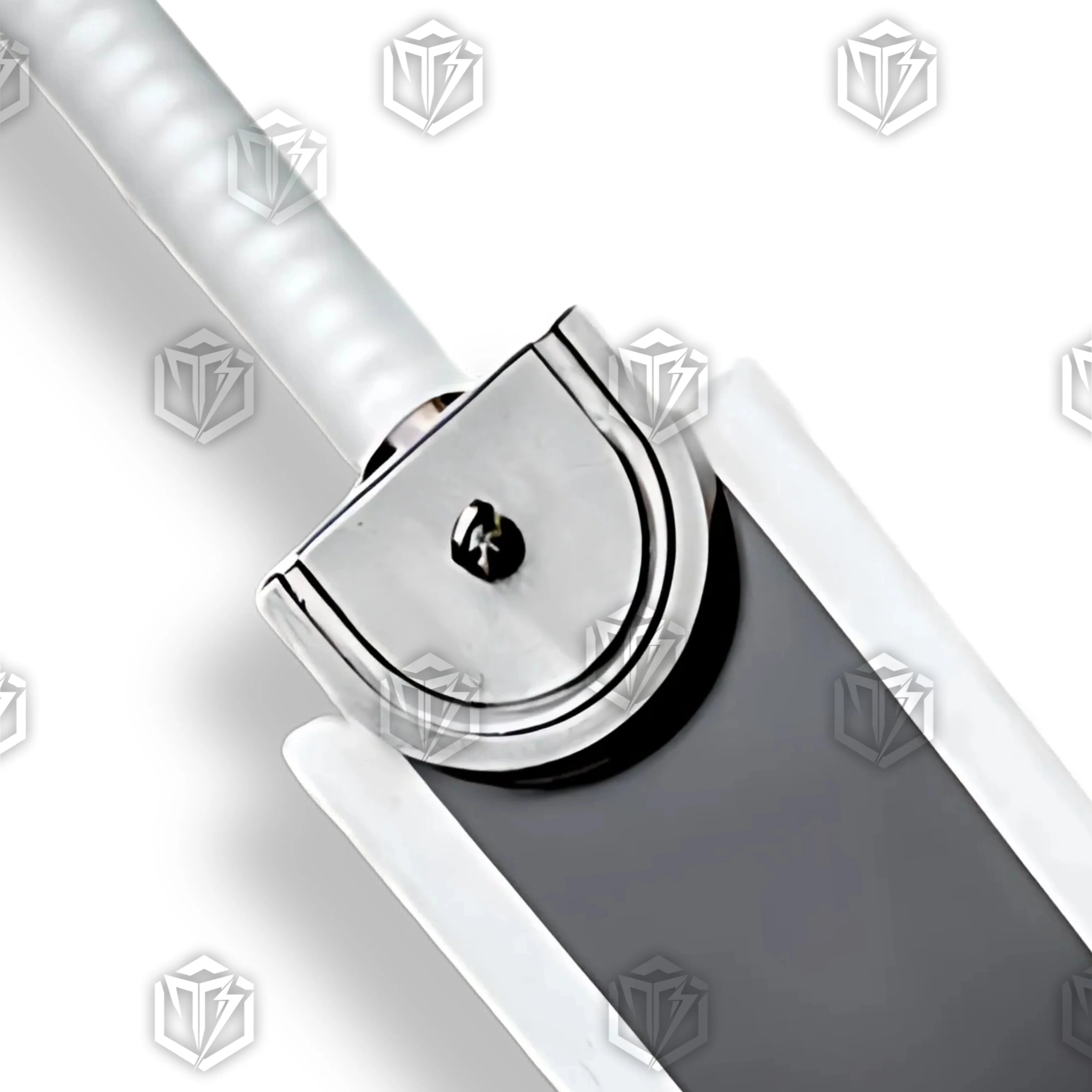 Premium Berserk Guts Dragon Slayer Sword Black Edition Replica on display stand.