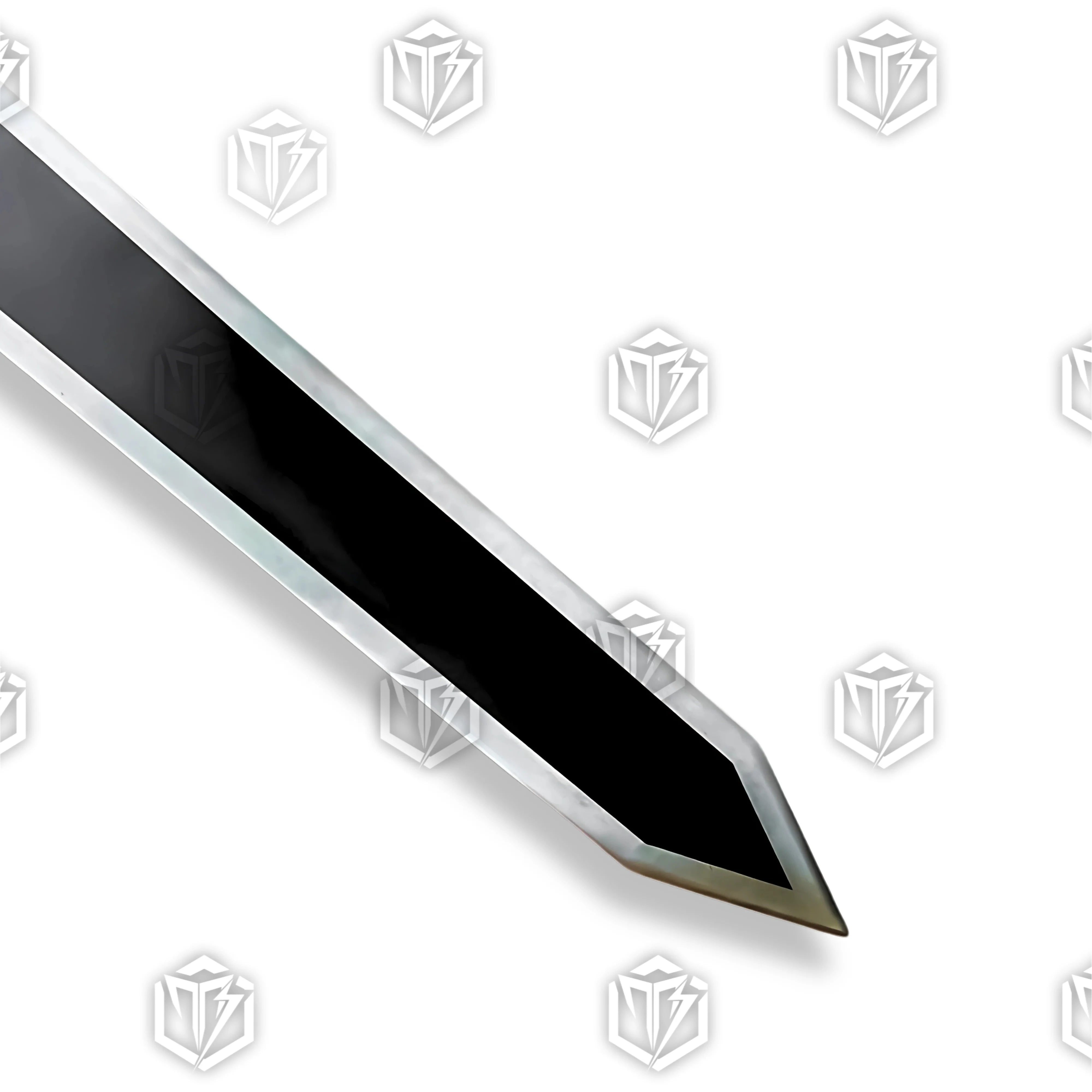 Premium Berserk Guts Dragon Slayer Sword Black Edition Replica on display stand.