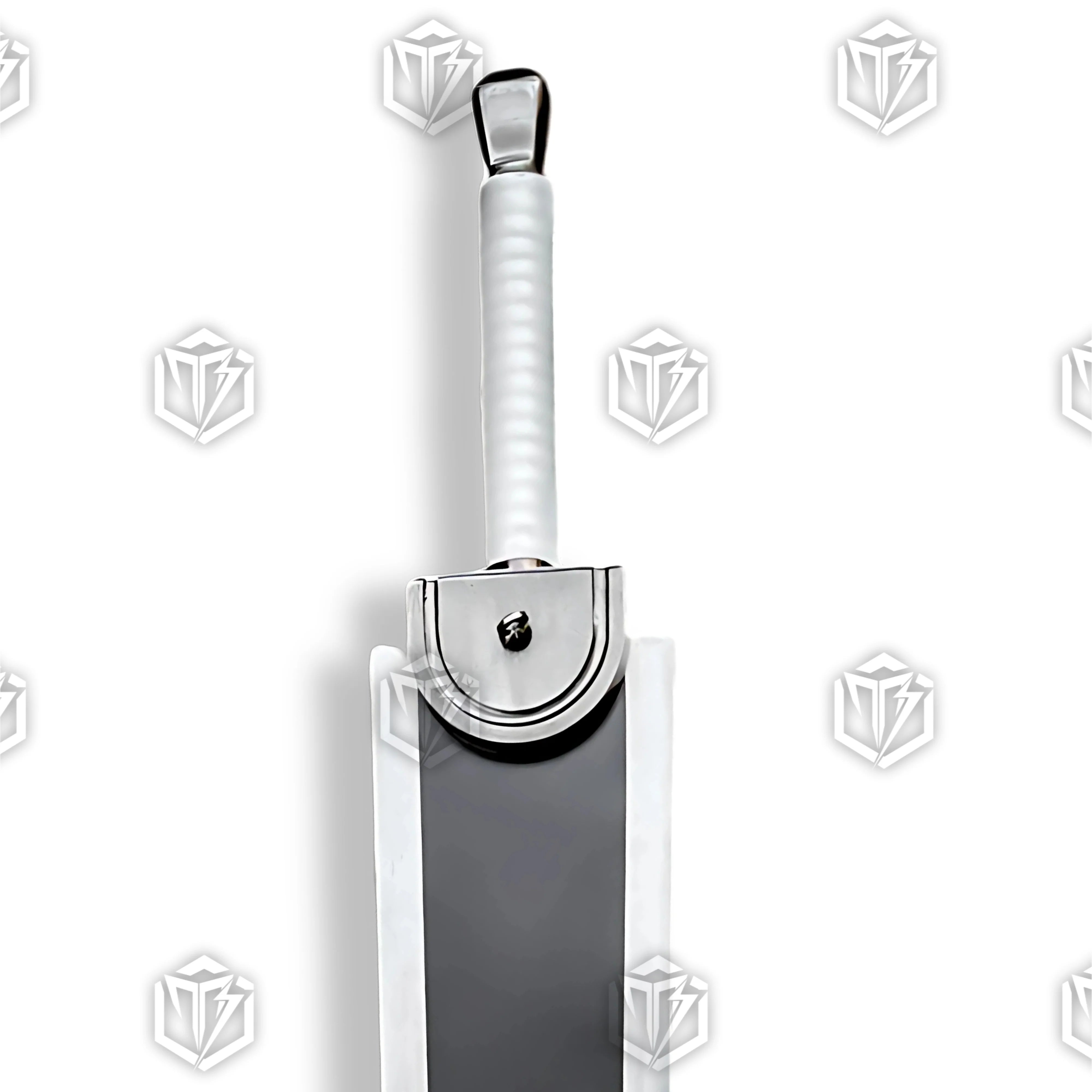 Premium Berserk Guts Dragon Slayer Sword Black Edition Replica on display stand.