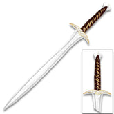 Full-length Bilbo Sting Foam Sword Lord of the Rings display collectible featuring lightweight premium PU foam construction, reinforced support core, decorative display finish, elegant fantasy styling, and collector-grade presentation for conventions, cosplay photography, fantasy rooms, and collector showcases.