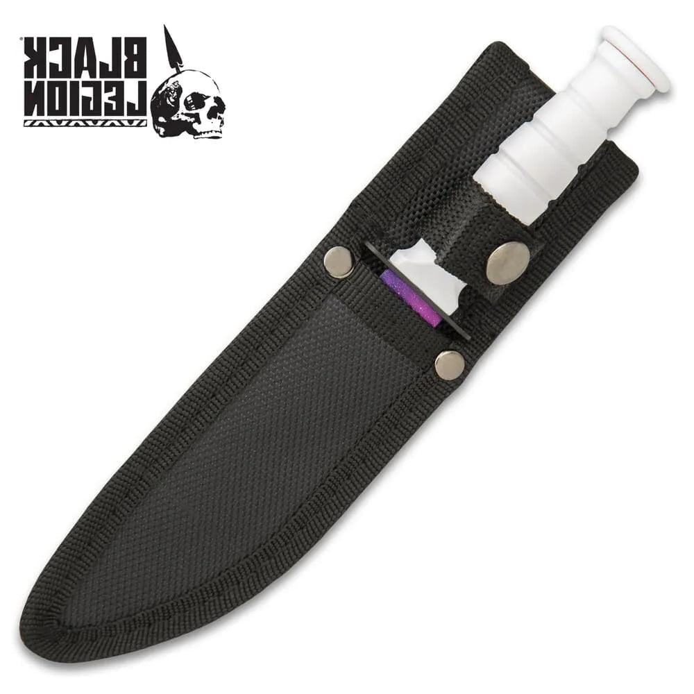 Black Legion triple knife set with karambit, huntsman, fixed blade in nylon sheaths for EDC