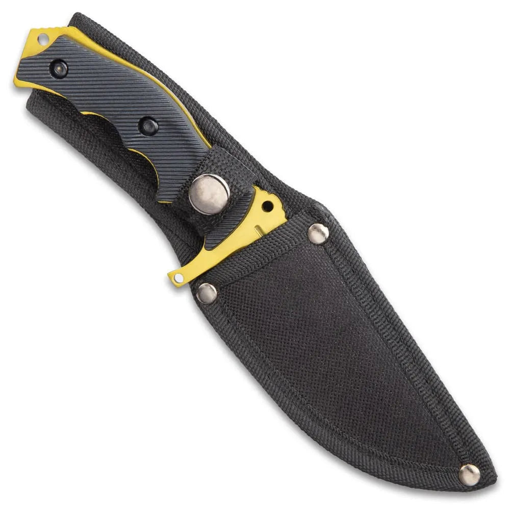 Black Legion triple knife set with karambit, huntsman, fixed blade in nylon sheaths for EDC