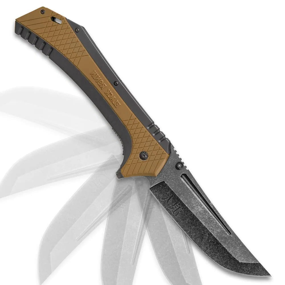 Black Ronin Maximus assisted EDC folder with 5.75-inch stonewashed blade and TPU handle