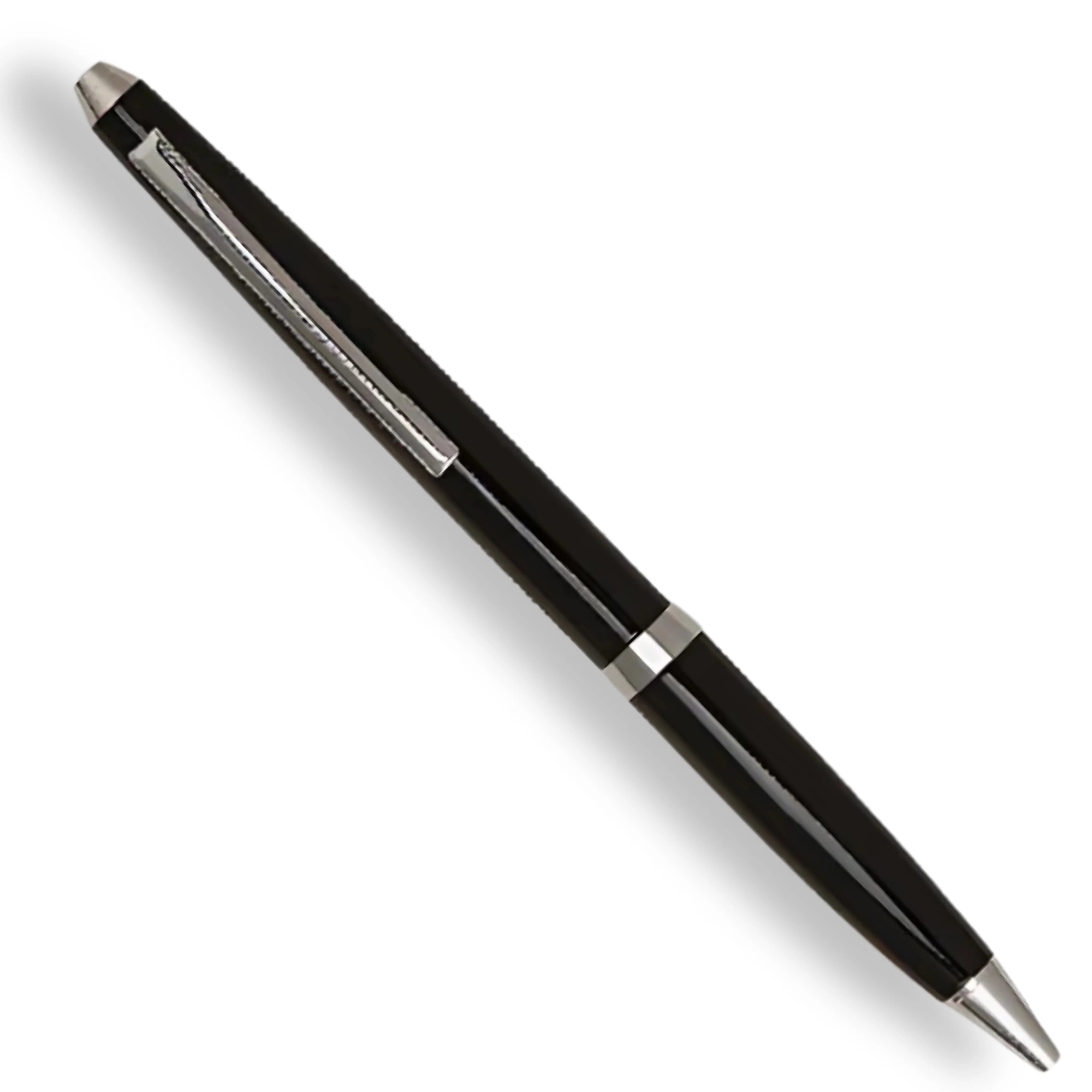 Premium Black Serrated Ink Pen Hidden Knife with concealed blade.