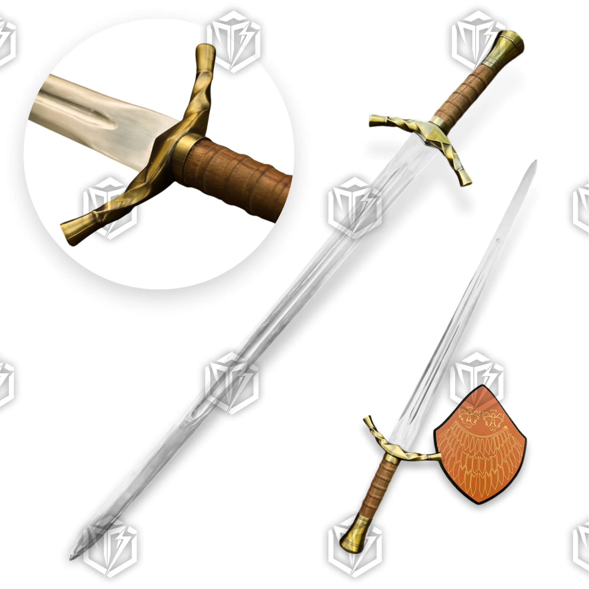 Premium Boromir Gondor Elite Sword Replica with Oak Stand