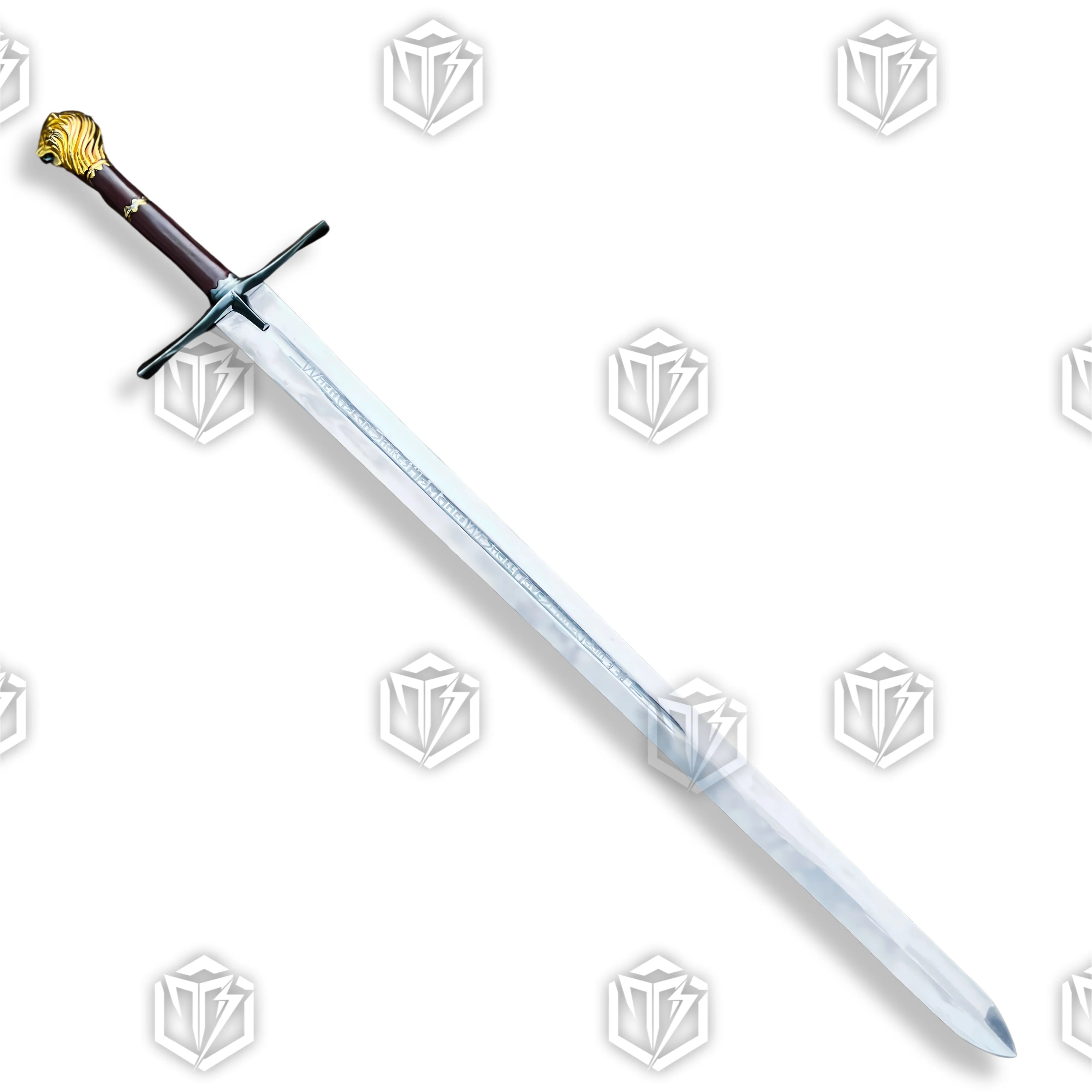 Premium Chronicles of Narnia Prince Peter Rhindon Sword Replica with runic engravings.