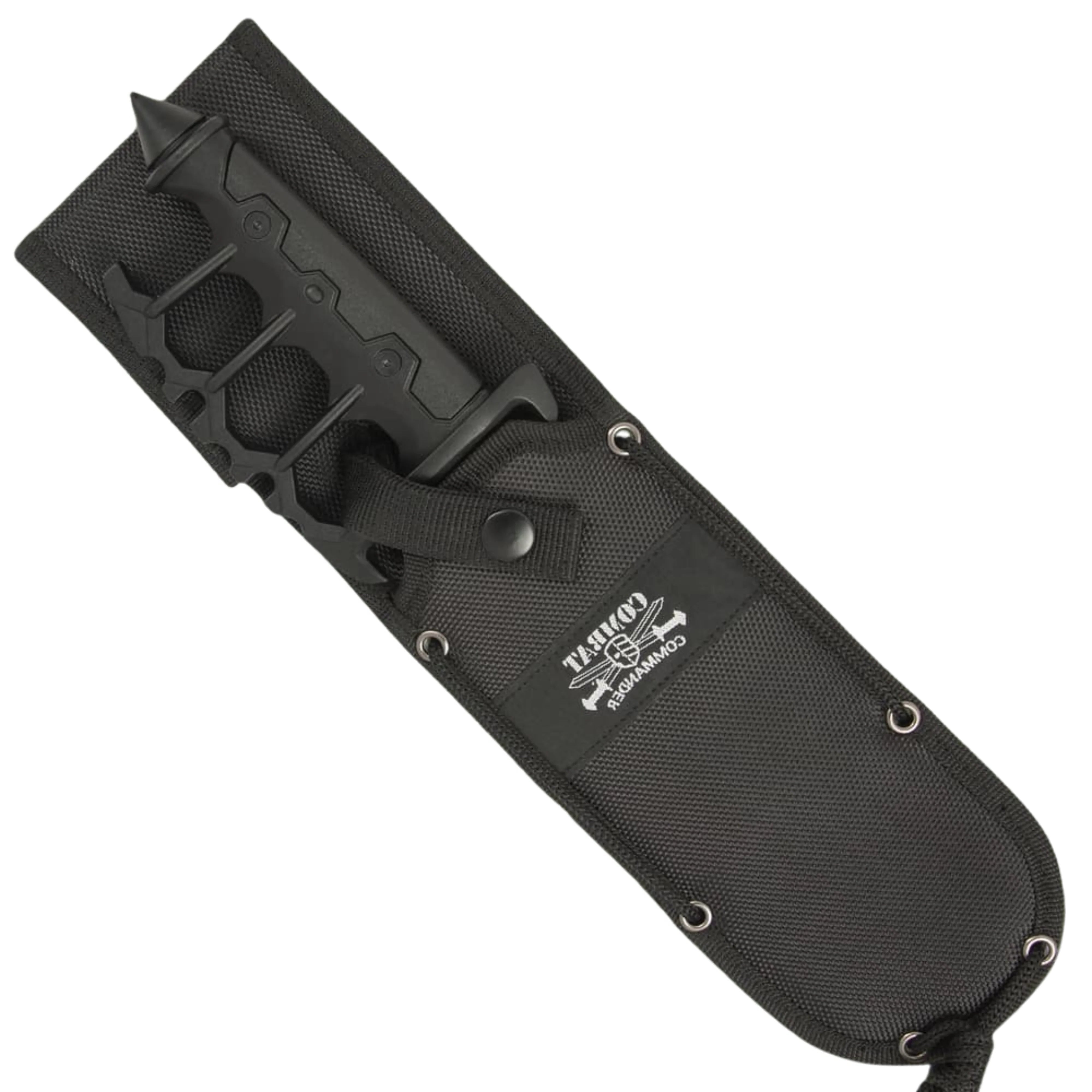 Combat Commander trench cleaver knife with 7.75-inch high-carbon blade and nylon sheath for tactical