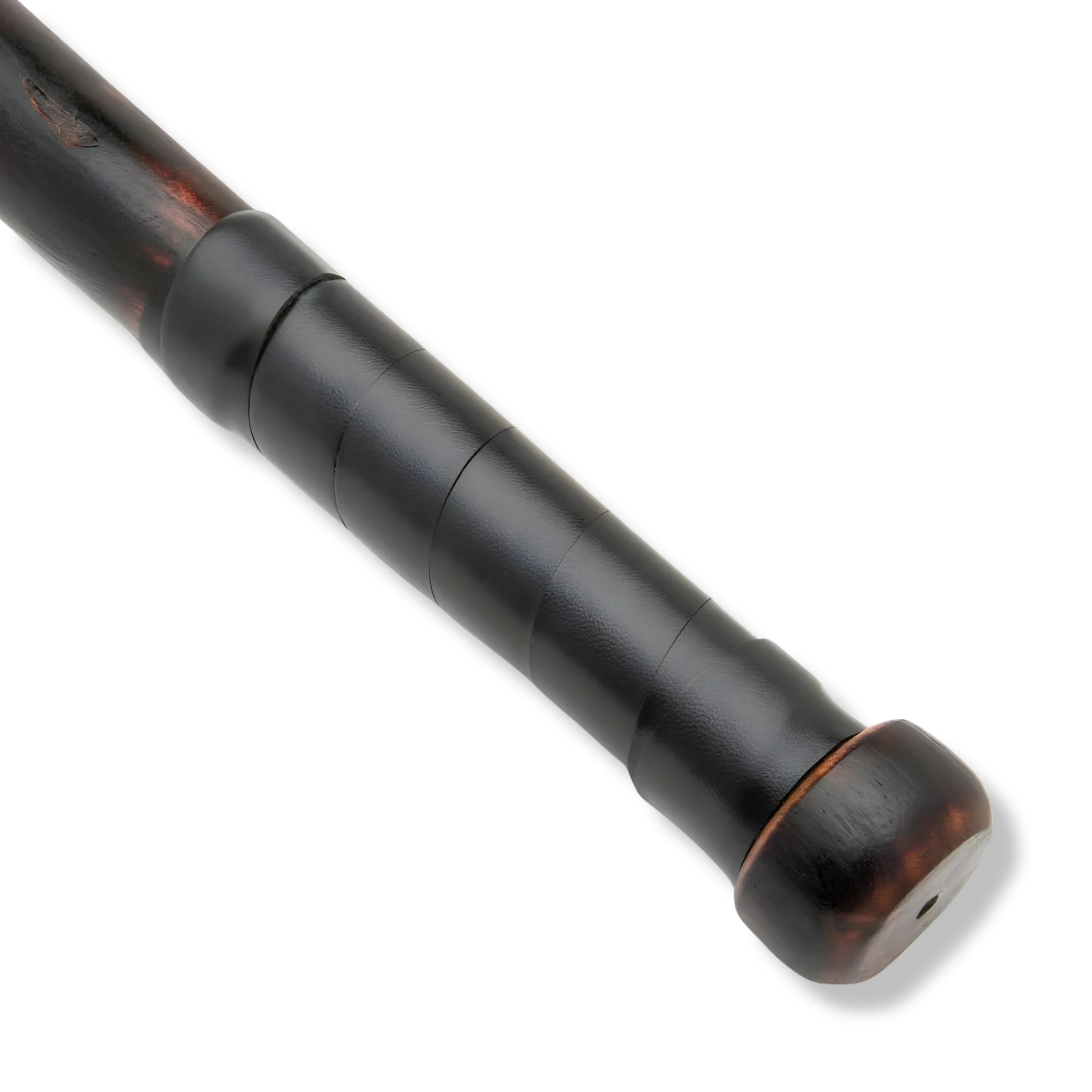 Premium Compact Apocalyptic War Club Antique Burnt Wood Handle with iron head.