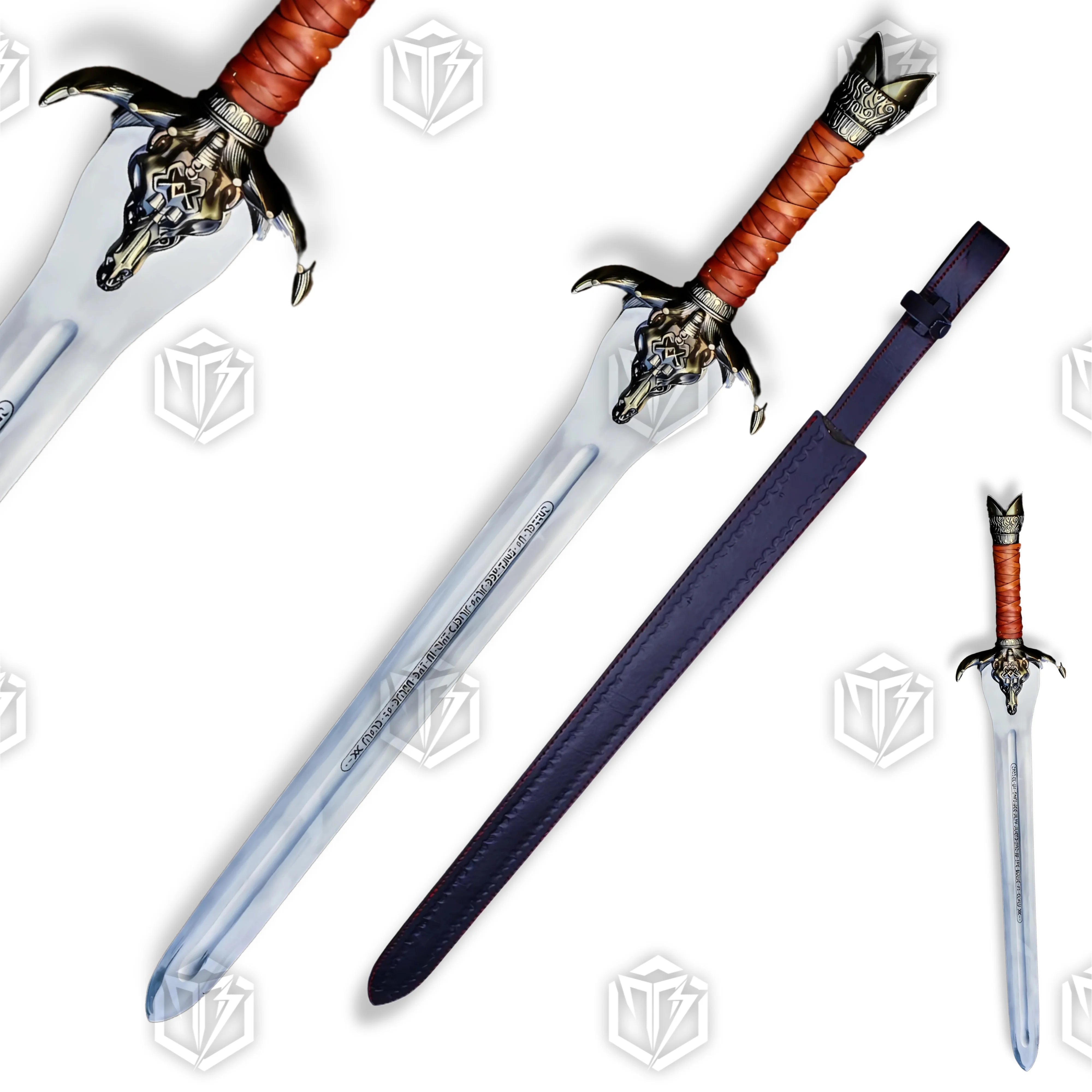 Premium Conan The Barbarian Father's Sword Replica with runic engravings.