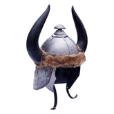 Conan the Barbarian movie helmet replica full view with horns and fur trim
