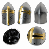 Templar Knight Helmet prop replica interior view showing padded liner and adjustable leather strap