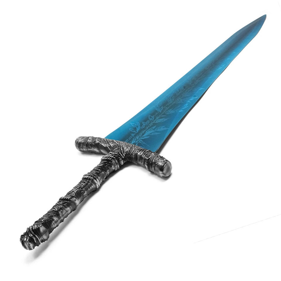 Dark Moon Greatsword display collectible inspired by Elden Ring featuring premium stainless steel construction, crystal-blue decorative blade, fantasy crossguard, two-handed grip, and collector-quality craftsmanship for gaming enthusiasts, cosplay displays, and fantasy collections.