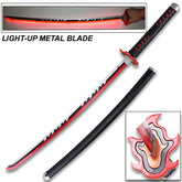 Tanjiro Kamado LED Black Nichirin Sword prop replica from Demon Slayer display collectible