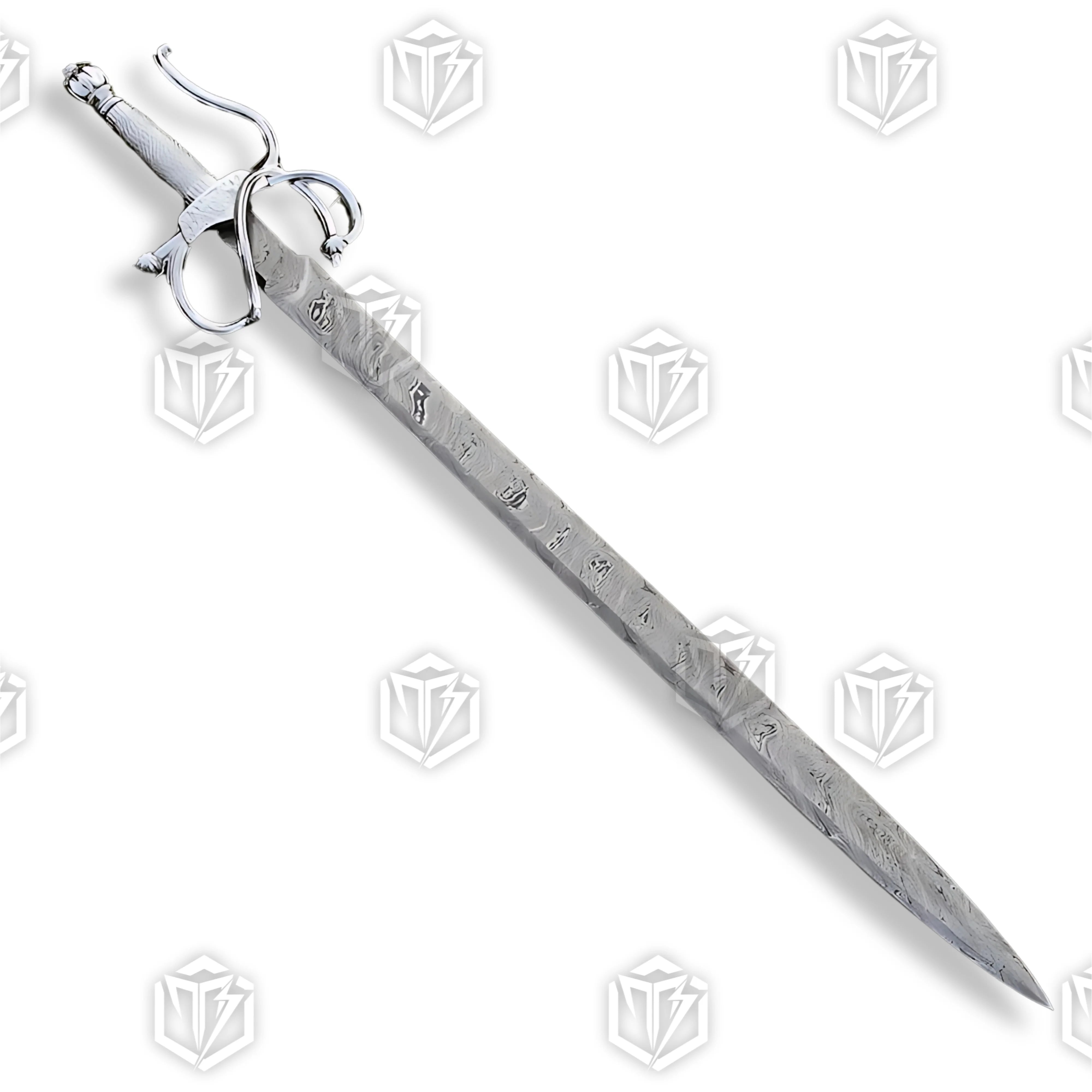 Premium El Cid Tizona Damascus Sword Replica with Spanish engravings.