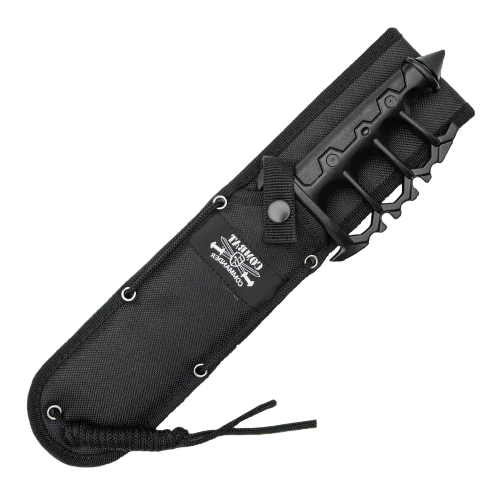 Elite Combat Commander trench knife full view with sheath.