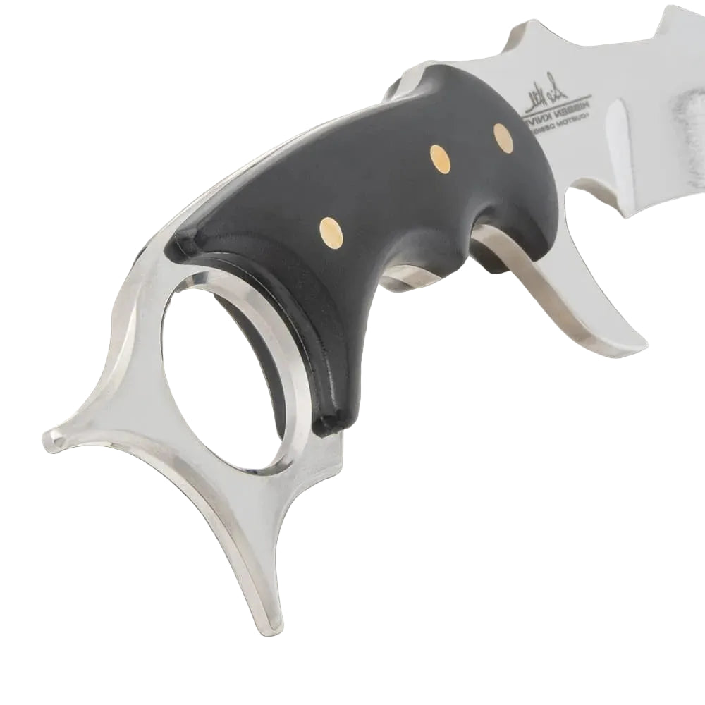 Elite Gil Hibben High Polish Karambit full view with sheath