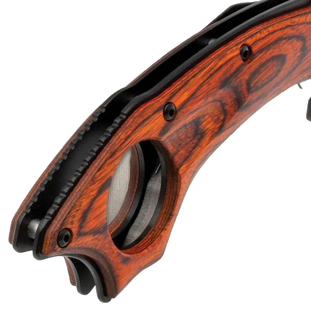 Elite Hibben Warbird folding karambit deployed view