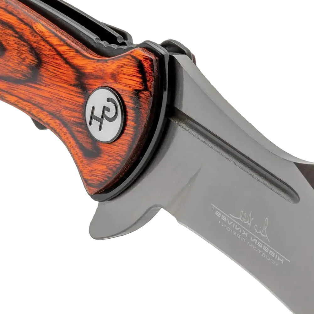 Elite Hibben Warbird folding karambit deployed view