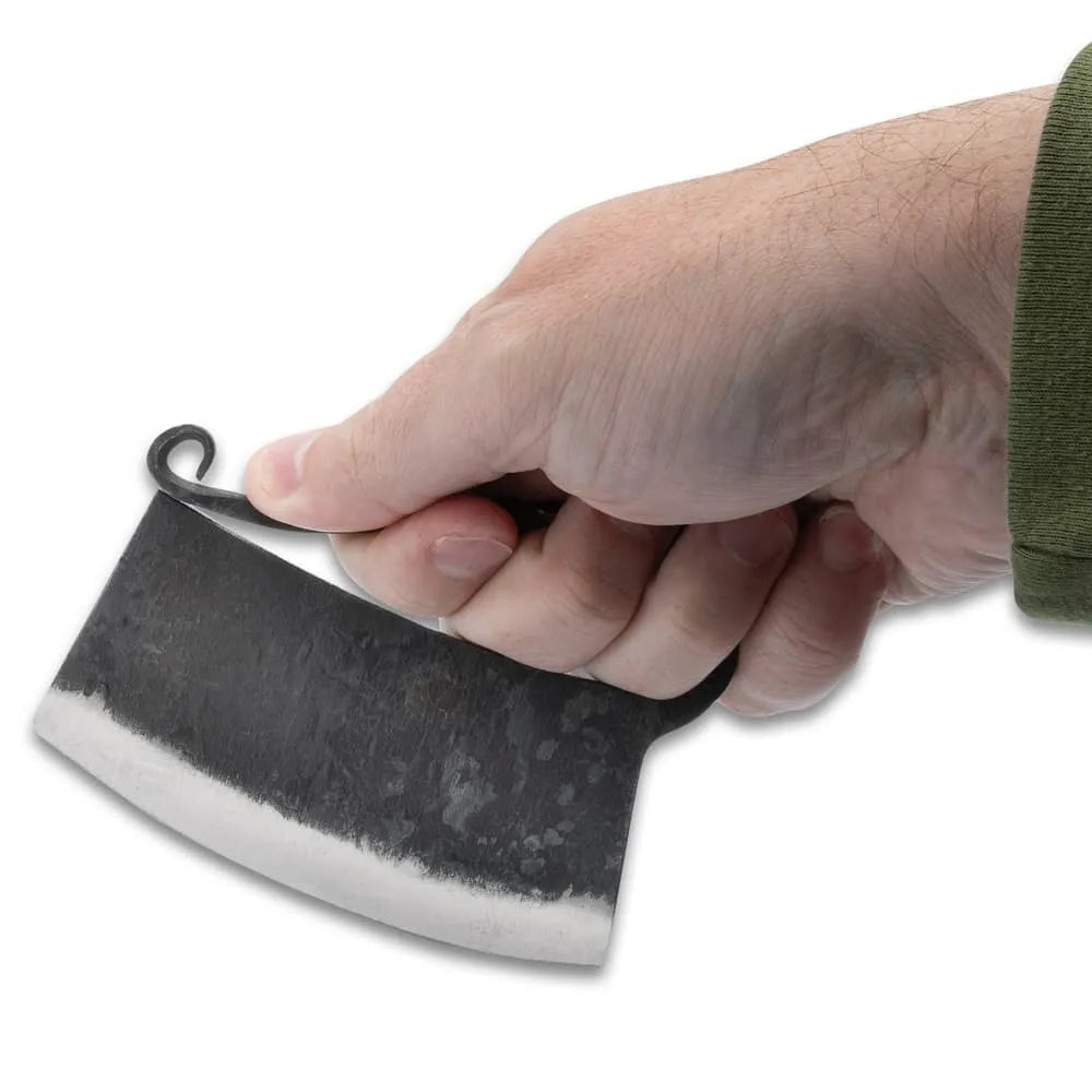 Ironsmith Co Ulu knife twisted curved handle detail