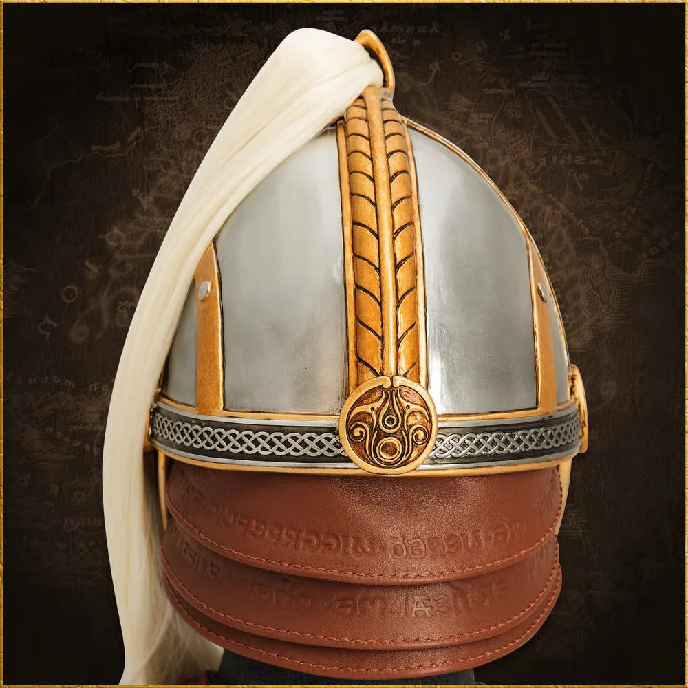 Adjustable liner and chin strap on Eomer helmet replica