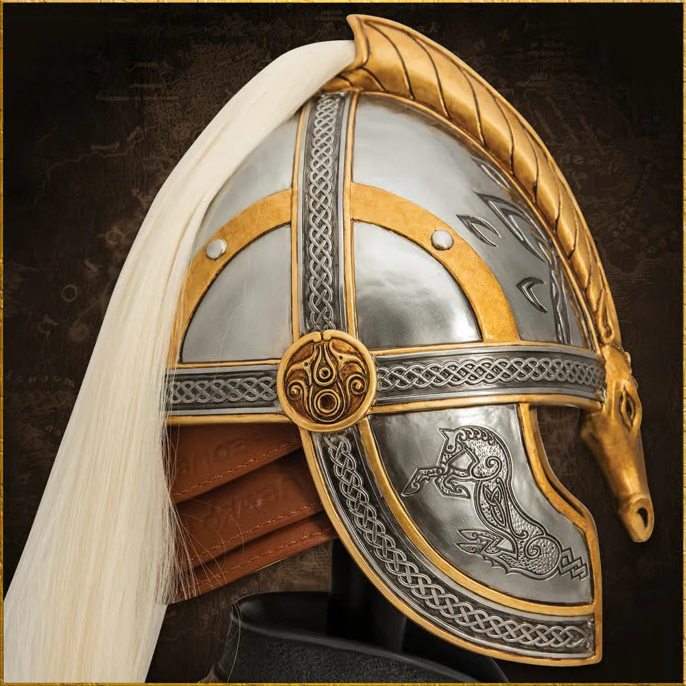 Adjustable liner and chin strap on Eomer helmet replica