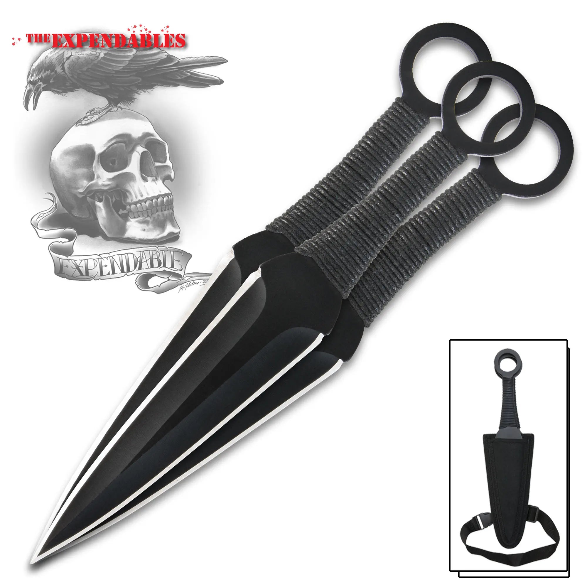 Expendables kunai three-piece throwing knife set for outdoor target practice and collectors