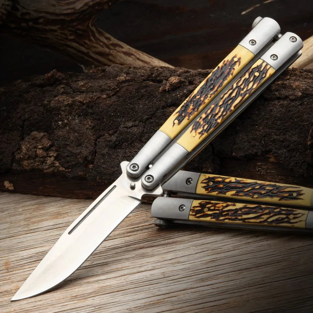 FauxStag precision butterfly knife collectible display