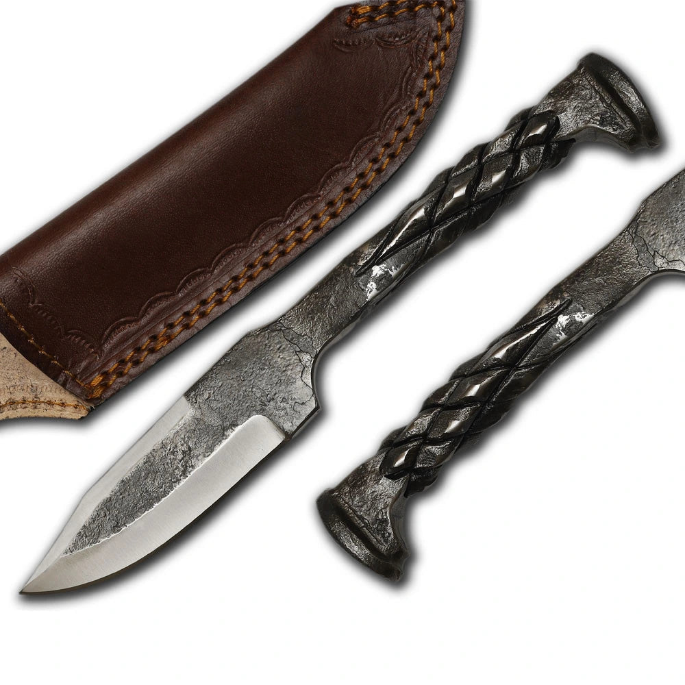 Forged Twisted Railroad Spike Hunter Knife Titan Swords