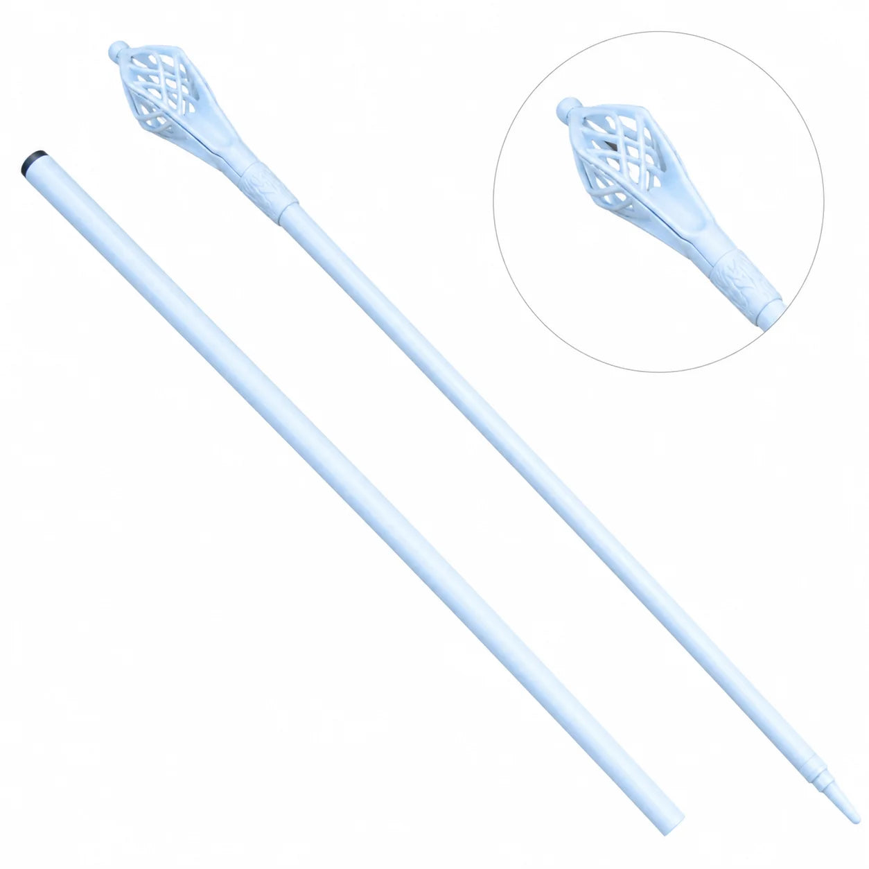 Gandalf the White Staff LOTR display replica with elegant white finish, sculpted wizard staff styling, and collectible Lord of the Rings decor presentation