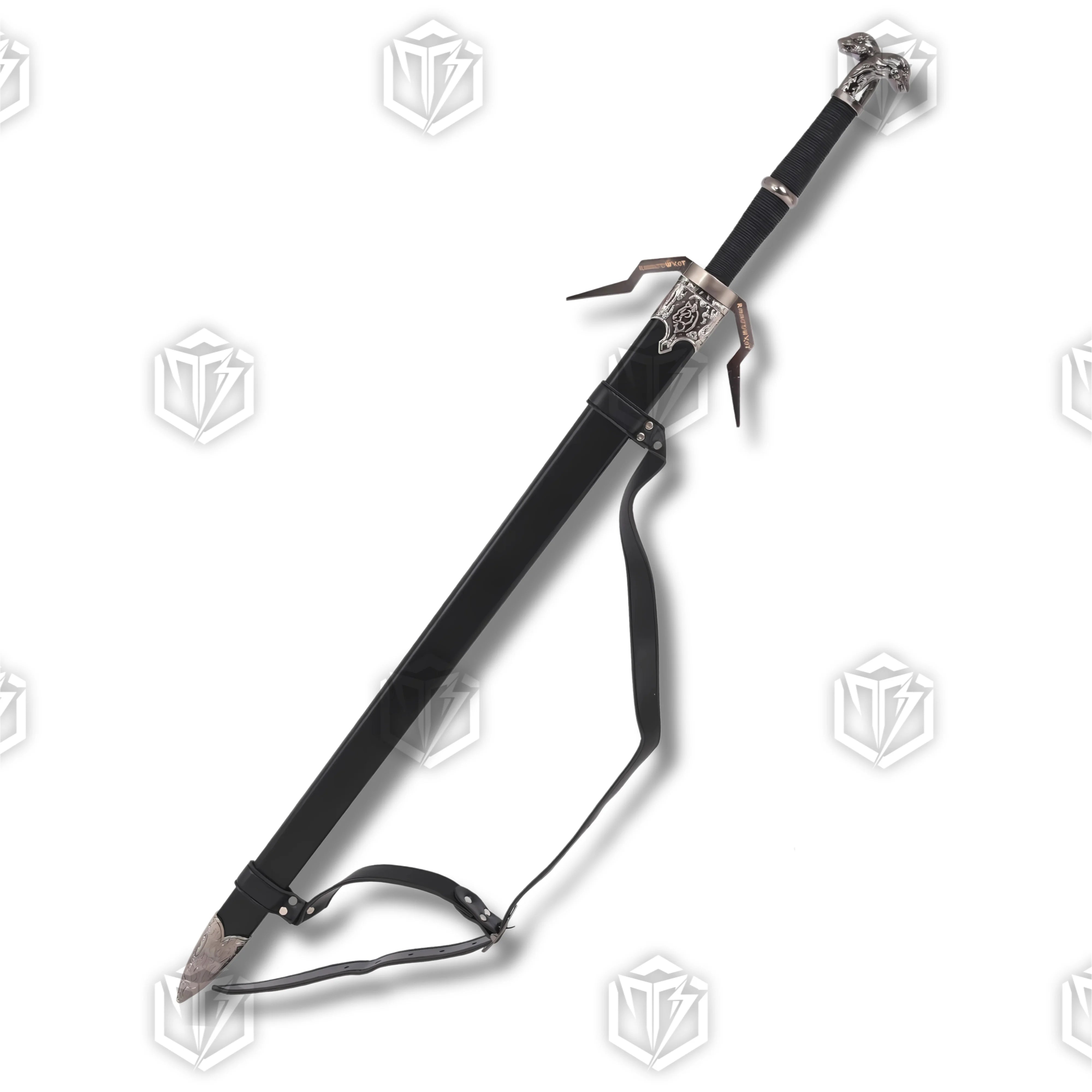 Premium Geralt Silver Sword Witcher Replica with stainless steel blade.