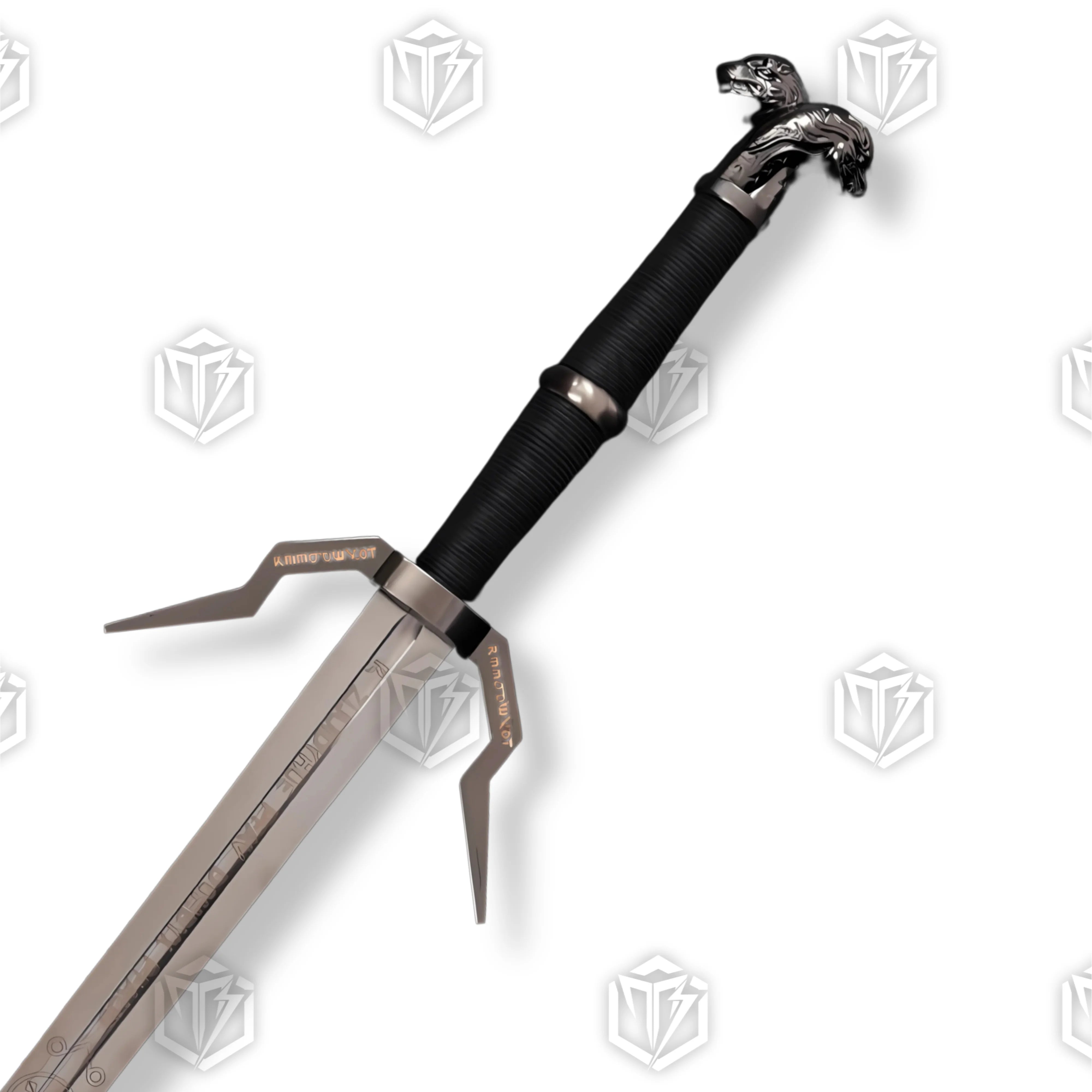 Premium Geralt Silver Sword Witcher Replica with stainless steel blade.