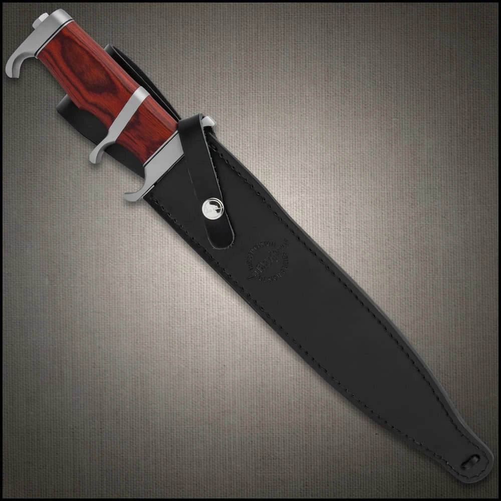 Bloodwood Sub Hilt Knife | Gil Hibben Toothpick | 10 7/8” 5Cr15 stainless steel blade | 16” overall | premium leather belt sheath included