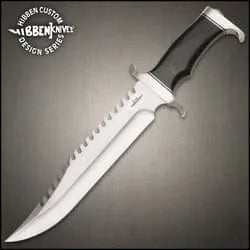 Gil Hibben Extreme Survival Bowie Knife | 10" 7Cr17 stainless steel blade | 15" overall | leather belt sheath included