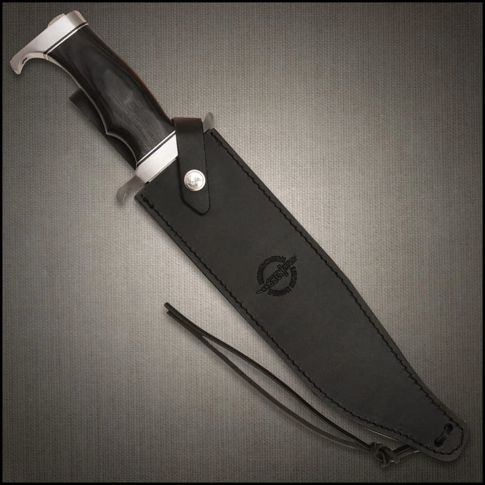 Gil Hibben Extreme Survival Bowie Knife | 10" 7Cr17 stainless steel blade | 15" overall | leather belt sheath included