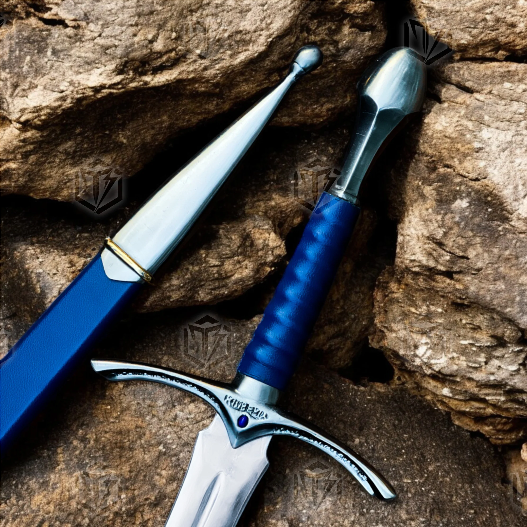 Premium Glamdring Gandalf’s Elven Might Sword Replica LOTR with Rosewood Stand