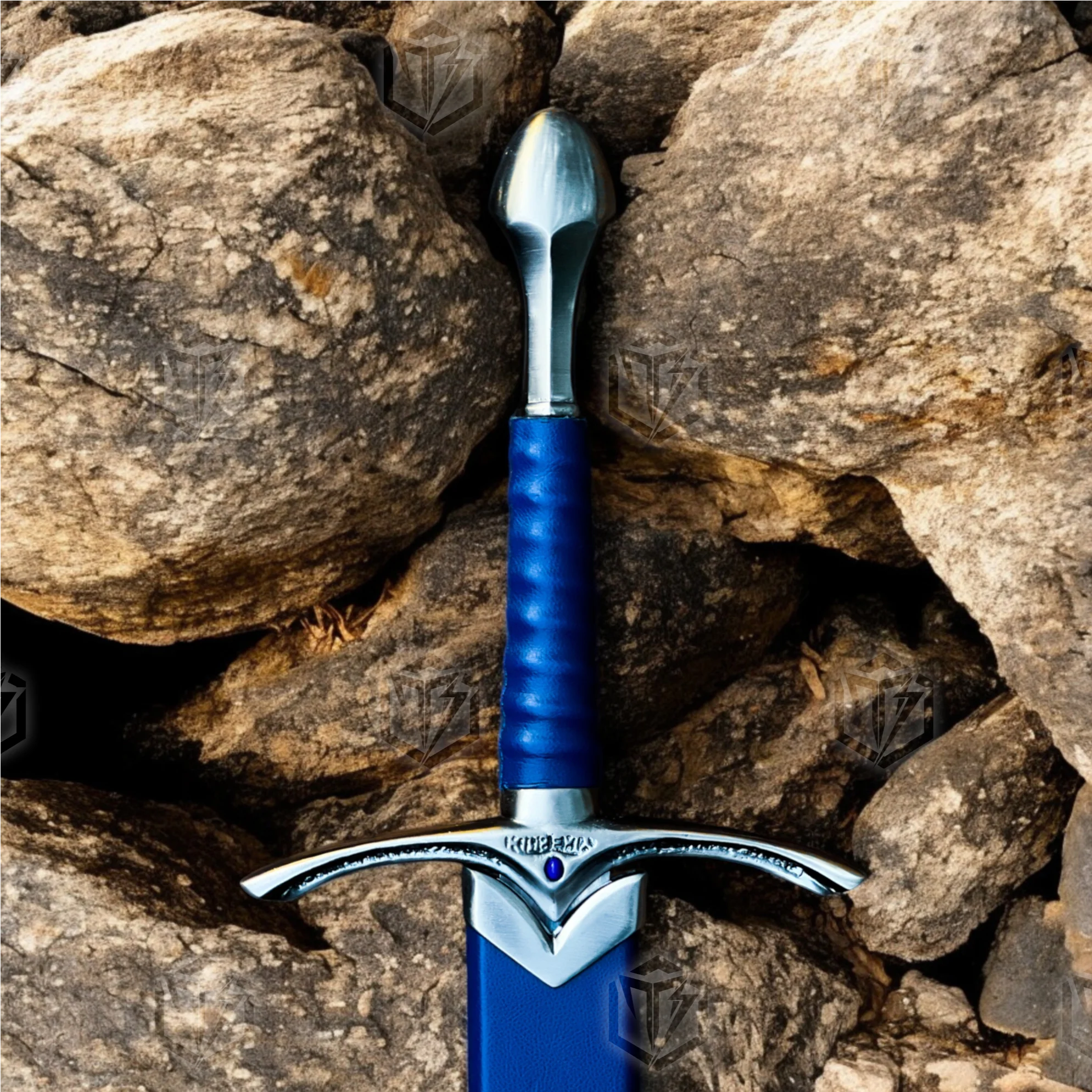 Premium Glamdring Gandalf’s Elven Might Sword Replica LOTR with Rosewood Stand