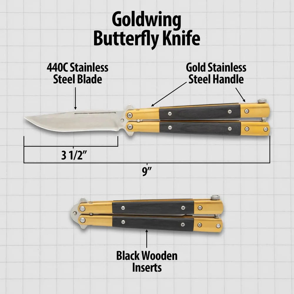 Goldwing butterfly knife collectible display