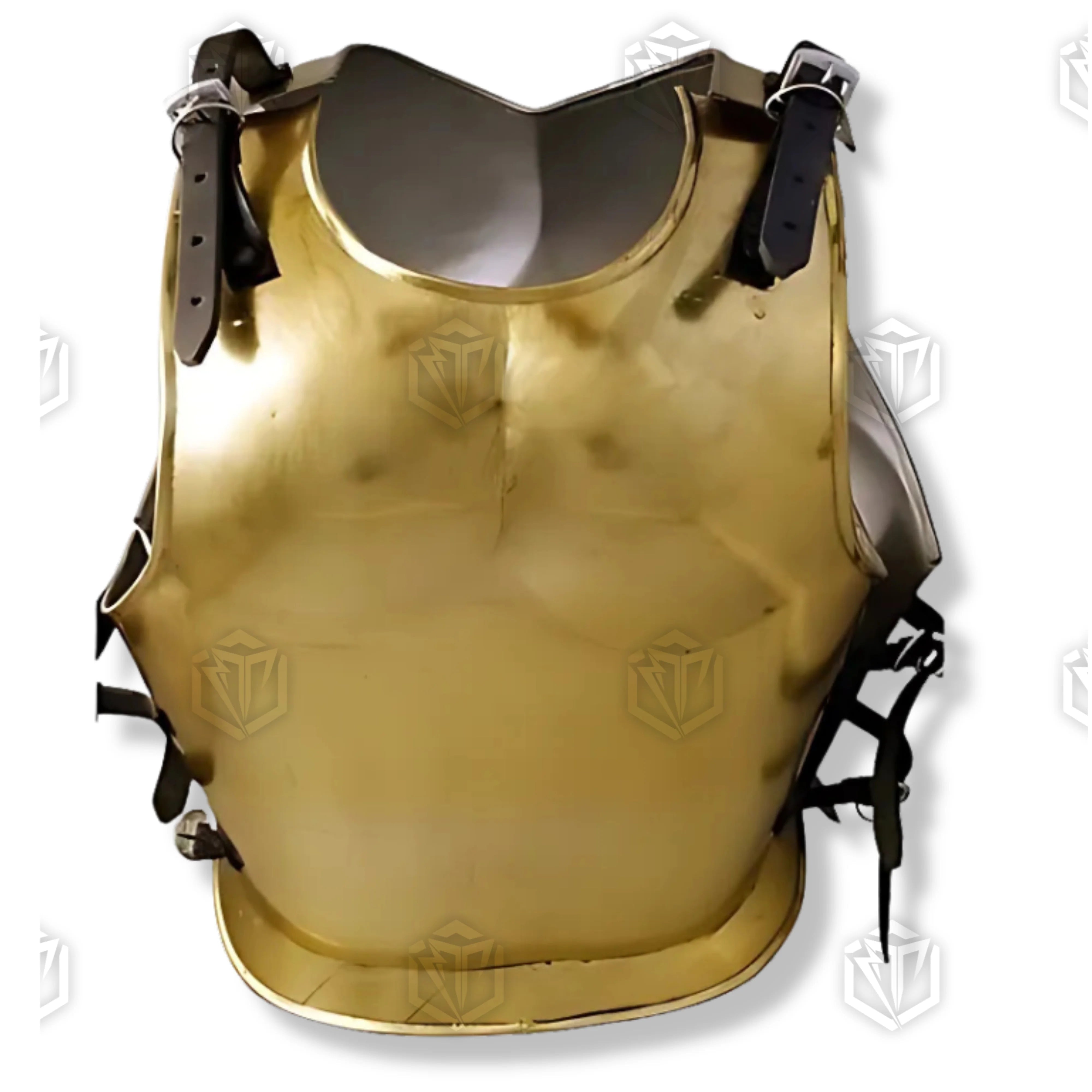 Premium Greek Muscle Cuirass Armor Steel Breastplate Replica Gold with high-carbon stainless steel.