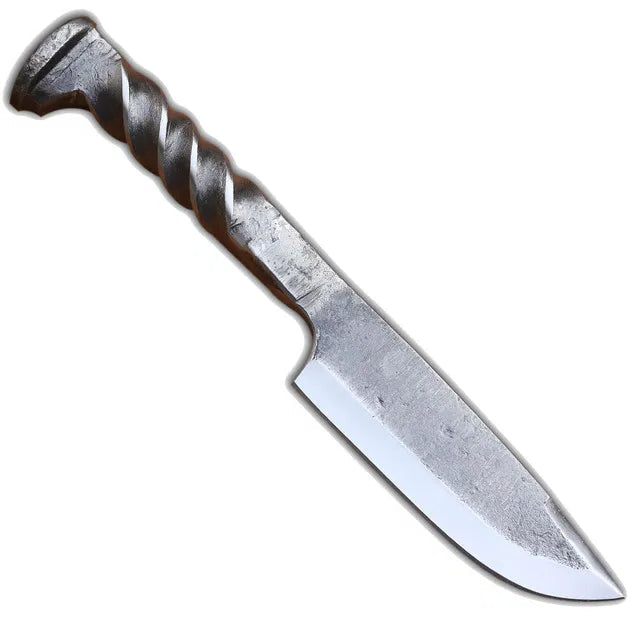 Full tang construction and leather sheath with belt loop on spike knife