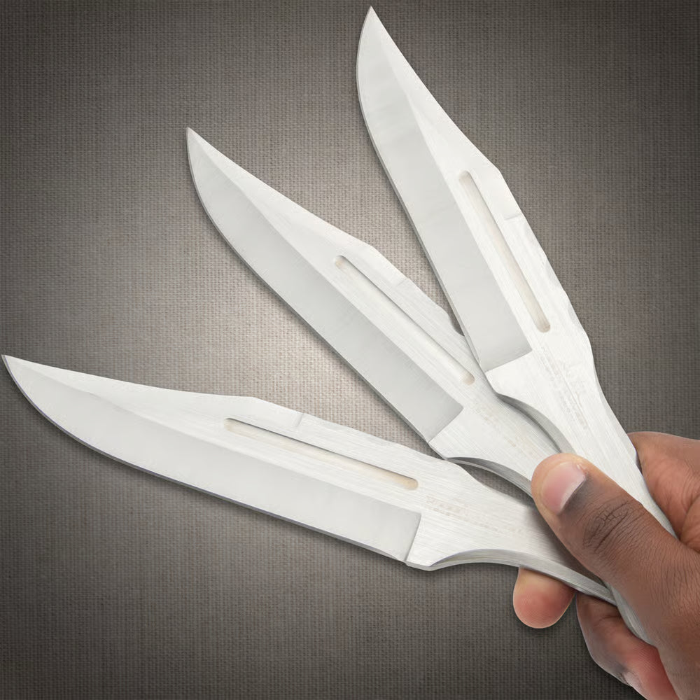 Hibben throwing knives triple set with 3Cr13 stainless steel and nylon belt sheath
